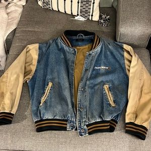 Vintage denim bomber jacket